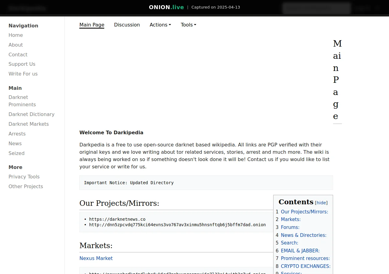 Darkipedia screenshot